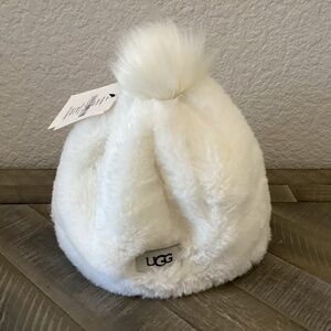 UGG® Kids' Faux Fur Pom Beanie, 4-6